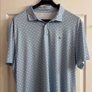 Vineyard Vines Blue and White Polo Shirt